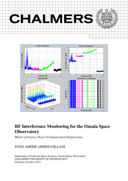 RF Interference Monitoring for the Onsala Space Observatory Master of Science Thesis (Communication Engineering)