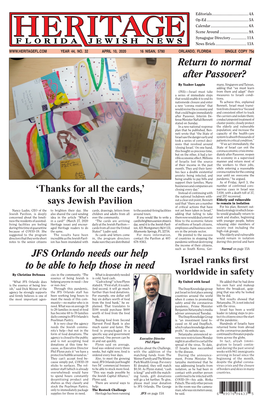 'Thanks for All the Cards,' Says Jewish Pavilion JFS Orlando Needs Our
