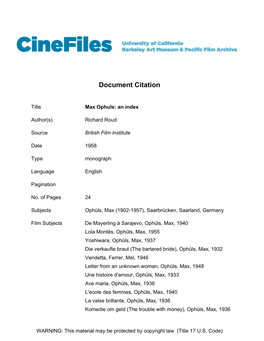 Cinefiles Document #18616
