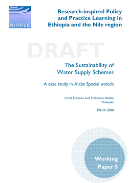 The Sustainability of Water Supply Schemes