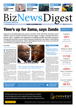 Time's up for Zuma, Says Zondo