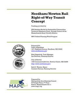 Needham/Newton Rail Right-Of-Way Transit Concept