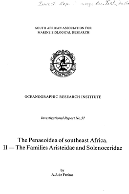 The Families Aristeidae and Solenoceridae