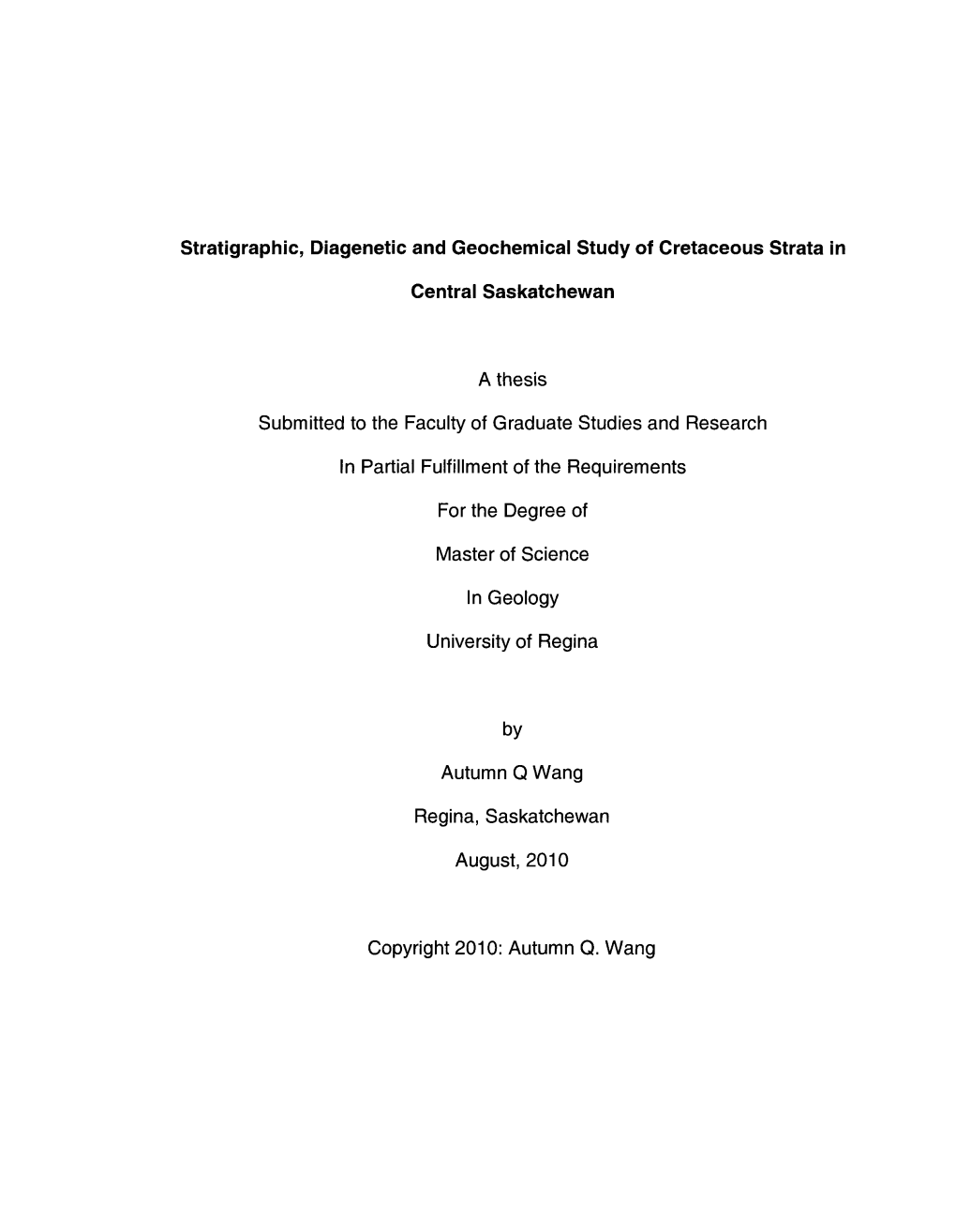 Stratigraphjc, Diagenetic and Geochemical Study of Cretaceous Strata In