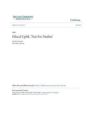 Ethical Uplift, "Not for Nuthin" Charles J