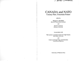 CANADA and NATO Uneasy Past, Uncertain Future