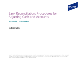 Bank Reconciliation: Procedures for Adjusting Cash and Accounts
