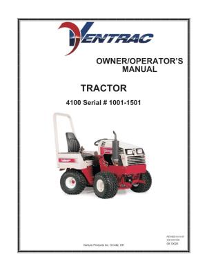 TRACTOR 4100 Serial # 1001-1501
