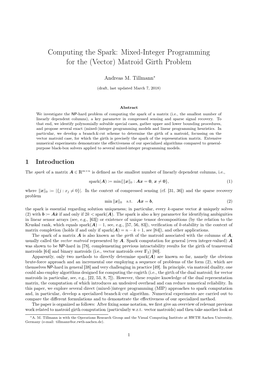 Computing the Spark: Mixed-Integer Programming for the (Vector) Matroid Girth Problem