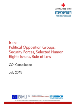 ACCORD, Iran: Political Opposition Groups, Security Forces, Selected