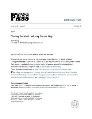Closing the Music Industry Gender Gap