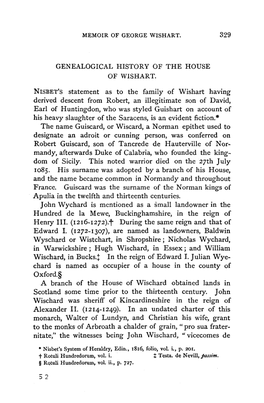Genealogical History of the House of Wishart