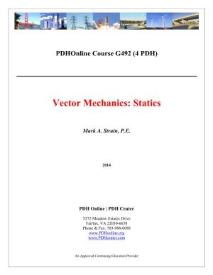 Vector Mechanics: Statics