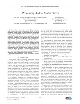 Processing Judeo-Arabic Texts