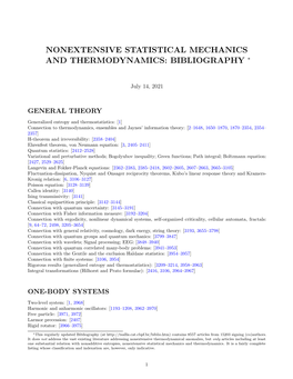 Nonextensive Statistical Mechanics and Thermodynamics: Bibliography ∗