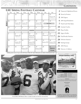 Contents Lsu Spring Football Calendar