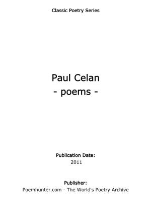 Paul Celan - Poems