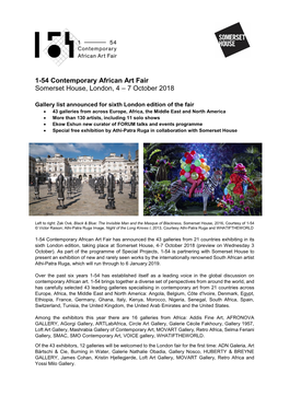 1-54 Contemporary African Art Fair Somerset House, London, 4 – 7 October 2018