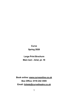 1 Curve Spring 2020 Large Print Brochure Main Text