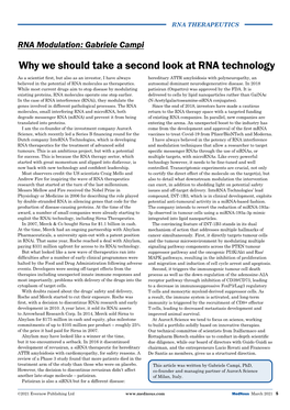 Why We Should Take a Second Look at RNA Technology