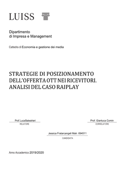 Strategie Di Posizionamento Dell'offerta Ott Nei