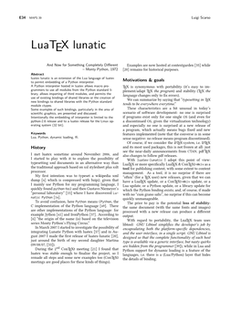 Luatex Lunatic