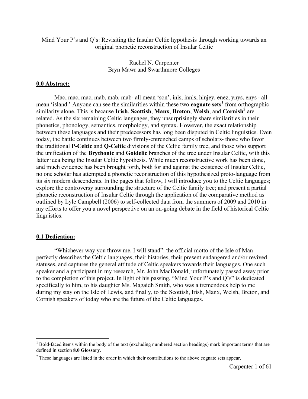 Revisiting the Insular Celtic Hypothesis Through Working Towards an ...