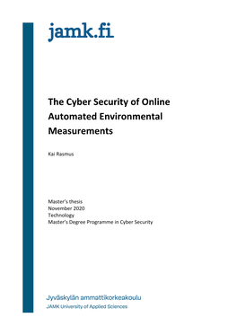 The Cyber Security of Online Automated Environmental Measurements