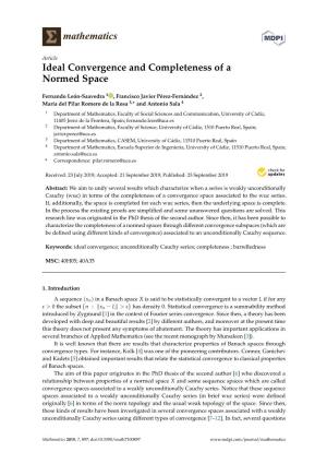 Ideal Convergence and Completeness of a Normed Space