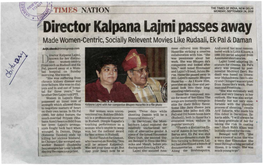 Director Kalpana Lajmi Passes Away Made Women-Centric, Socially Relevent Movies Like Rudaali, Ek Pal & Daman