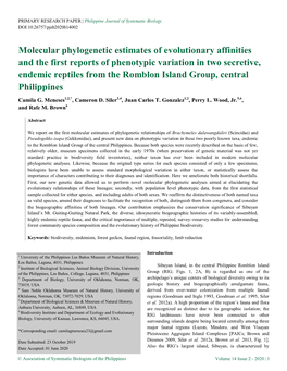 Molecular Phylogenetic Estimates of Evolutionary Affinities and the First