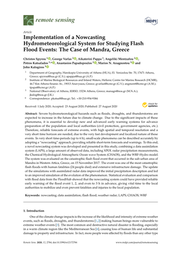 Implementation of a Nowcasting Hydrometeorological System for Studying Flash Flood Events: the Case of Mandra, Greece