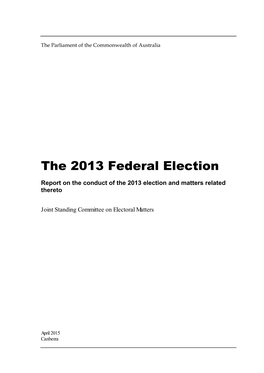 The 2013 Federal Election