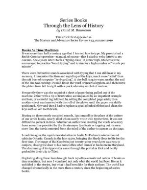 Series Books Through the Lens of History by David M