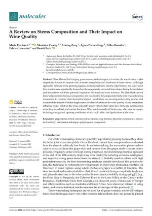A Review on Stems Composition and Their Impact on Wine Quality