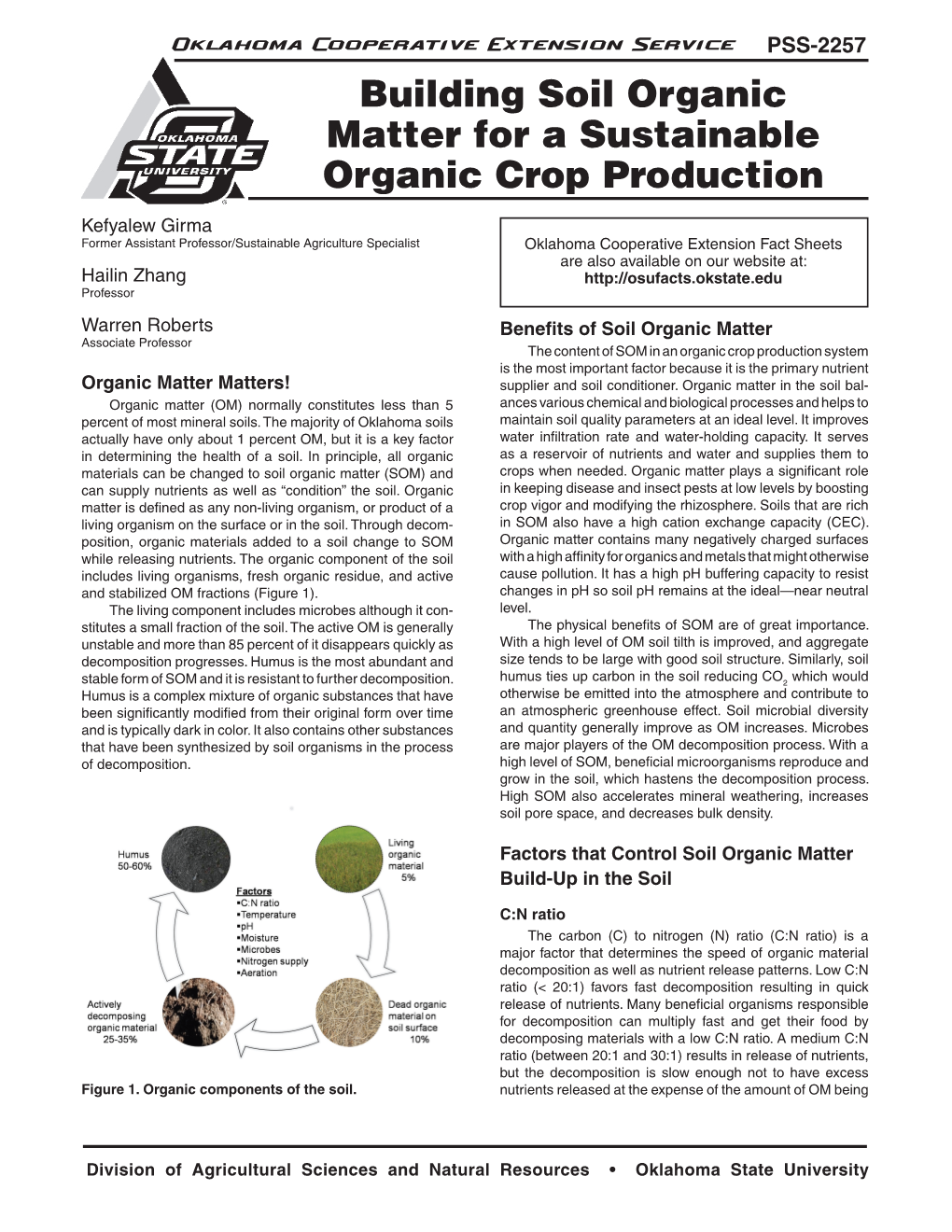 Building Soil Organic Matter for a Sustainable Organic Crop Production