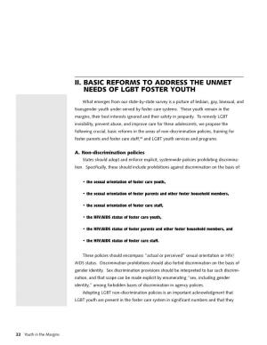 Basic Reforms to Address the Unmet Needs of Lgbt Foster Youth