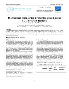 Biochemical Composition Properties of Kombucha SCOBY: Mini Reviews