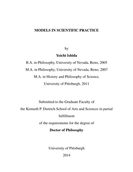 Models in Scientific Practice