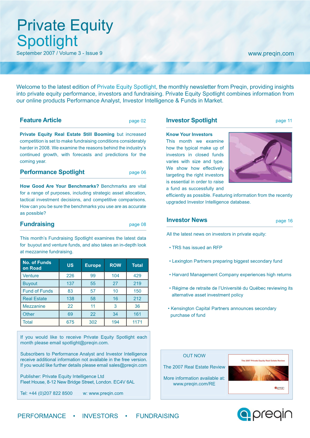 Private Equity Spotlight September 2007 / Volume 3 - Issue 9