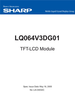 LQ064V3DG01 TFT-LCD Module