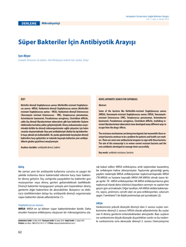 Süper Bakteriler İçin Antibiyotik Arayışı