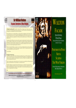Walton L PASC 291 PASC 291 Façade, Overtures, Wise Virgins WALTON