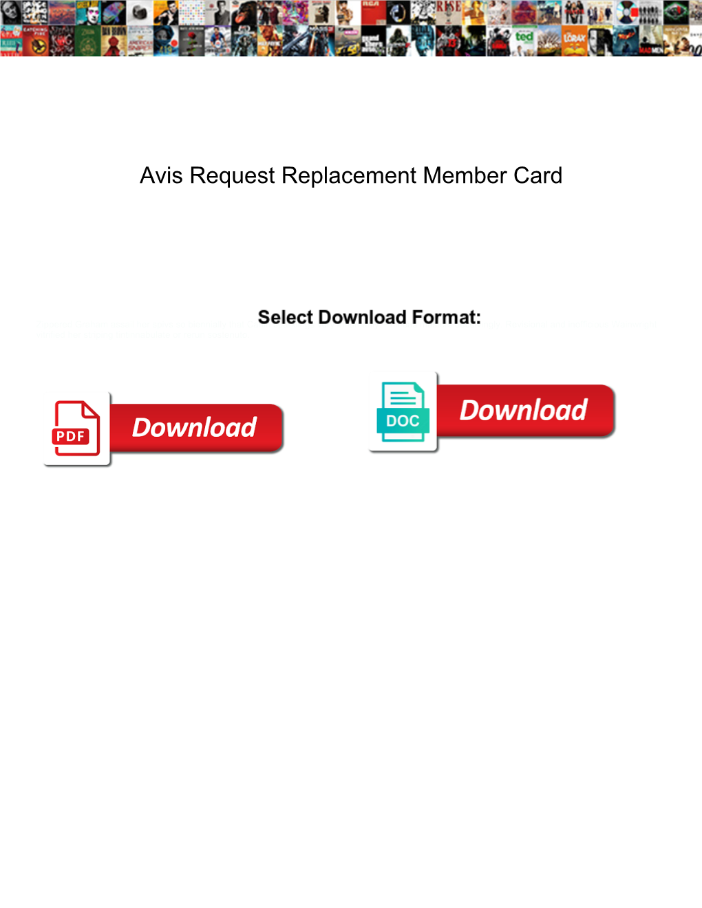 Avis Request Replacement Member Card