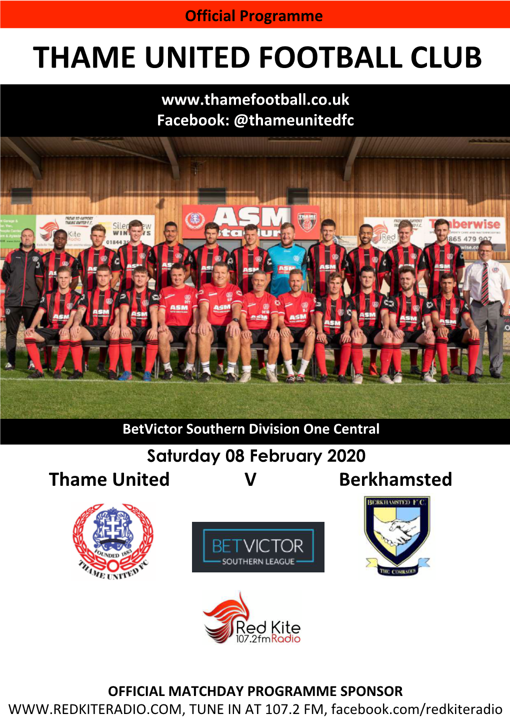 THAME UNITED FOOTBALL CLUB Facebook: @Thameunitedfc