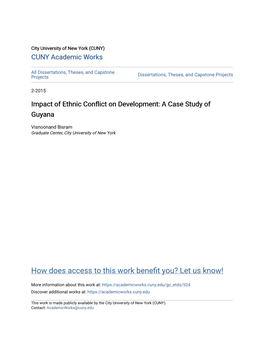 Impact of Ethnic Conflict on Development: a Case Study of Guyana