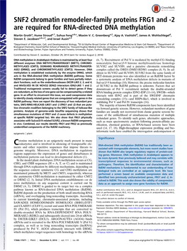 SNF2 Chromatin Remodeler-Family Proteins FRG1 and -2 Are Required for RNA-Directed DNA Methylation