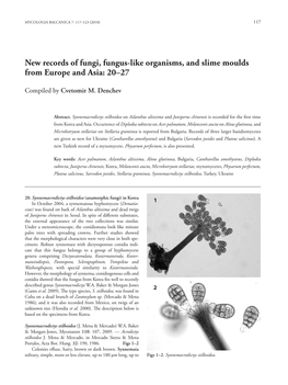 New Records of Fungi, Fungus-Like Organisms, and Slime Moulds from Europe and Asia: 20–27