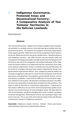 A Comparative Analysis of Two Tsimane ’ Territories in the Bolivian Lowlands