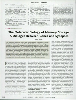 The Molecular Biology of Memory Storage: a Dialogue Between Genes and Synapses
